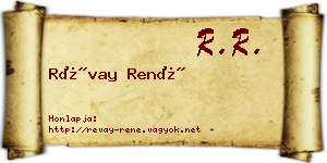 Révay René névjegykártya